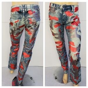 NEW ROBIN'S JEAN Straight Leg Coated Jeans SZ 40